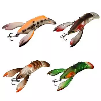 Crayfish Fishing Lures ABS Bionic Hard Bait with Hook Fishing Bait Crawfish Bait for Snakehead Bass black-backed