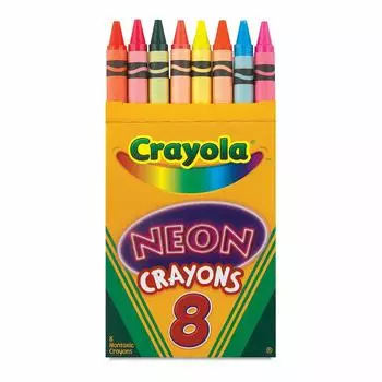 Crayola 8 Color Crayon Vibrant Neon Color 523418 Genuine Product