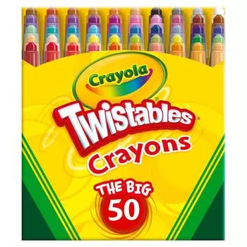 Crayola Twistable Crayons 50 цветов Twistables Crayons the Big 50 Drawing Retractable 523420 Оригинальный продукт