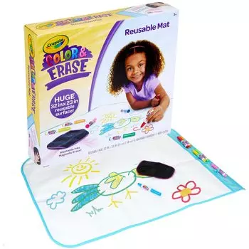Crayola You can draw и коврик для рисования 61 см x 90 см Маркер с 6 цветами 811150 Оригинальный продукт стирается!