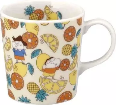 Crayon 9 x Exciting Made in Fruit Shin-chan Mug, 300ml, Diameter Approx. 9cm, Adventure, Goods, Tableware, Japan, Design, Yellow, CS43-11