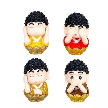 Crayon Anime Shinchan Pvc Model With Zen Style Sakyamuni Design For Gift