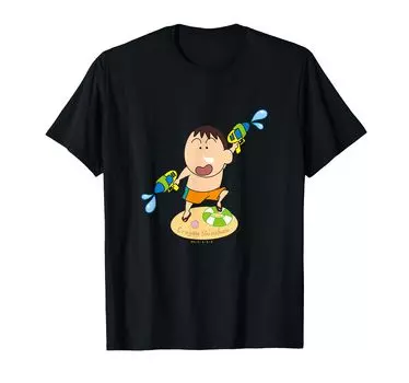 Crayon Kasukabe Defense Shin-chan Force! Вода! Футболка Бо-тян чёрный