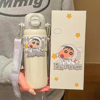 Crayon New Детская термокружка для пищевых продуктов Начальная школа Поилка для воды Чайник для детского сада Подарок на день рождения 580ml