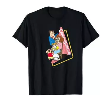 Crayon Nohara family all gather Shin-chan together! T-shirt T-shirt чёрный