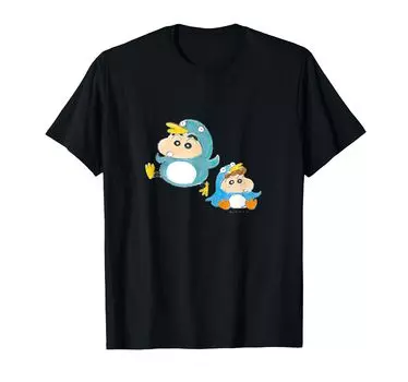 Crayon Penguin Sunflower Shin-chan Shin-chan и футболка чёрный