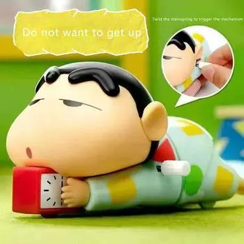 Crayon Shin-Chan Clockwork Toy Anime Anti-Stress Cartoon Cute PVC Doll Ползающая игрушка Украшение для домашнего стола для детей Подарок