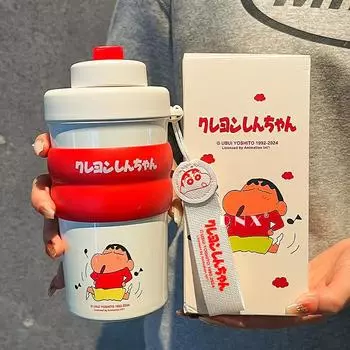 Crayon Small New Нержавеющая сталь Двойной Питьевой Термос Чашка Большая Емкость Кофейная Чашка Для Мужчин и Женщин На Открытом Воздухе Детей Портативная Чашка Для Воды 500ml