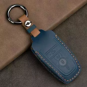 Чехол для автомобильного ключа Crazy Horse из кожи для Ford Mustang 2018 EcoSport Smart Remote Fobs Shell Cover Keys Bag Keychain Auto Accessories