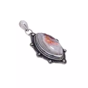 Crazy Lace Agate - Australia 925 Sterling Silver Pendant V9045, Cyan Pendant, Marquish Pendant, Valentin s Day Gift, Gift For Her, Birthday Gift, Hand