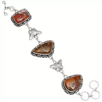 Crazy Lace Agate Gemstone Ethnic Style Jewelry Bracelet 7-8