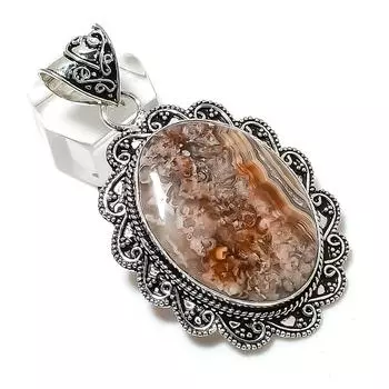 Crazy Lace Agate Gemstone Handmade 925 Sterling Silver Gift Pendant 2.44 f2z77