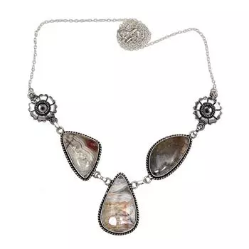 Crazy Lace Necklace Agate Gemstone Pendant Natural Jewelry Jewelry