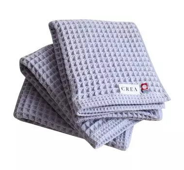 CREA Waffle Waffle Imabari Waffle Quick Сделано в Японии 3 Полотенце для лица, Тканый, Полотенце, Ткань, Матовый, Милый, Сушка, 100% Хлопок, (Синий, Полотенца) синий