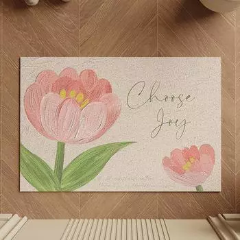 Cream Air Entry Door Mat for Household Entry Wire Ring Non-slip Foot Mat for Entryway Door Rub Resistant Soil Mat 45*75