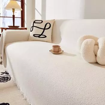Cream Chenille Sofa Cover Cloth Non-Slip Cushion Four Seasons Universal All Wrapped Simple Cover Towel Blanket 180*130cm