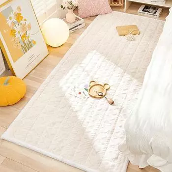 Cream Fengshu Cotton Velvet Bedside Blanket Winter Thickened Plush Carpet Bedroom Non-Slip Blanket Tatami Floor Mat 30x50 pillow cover