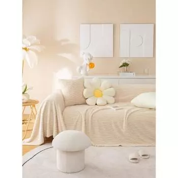 Cream Ins Style Sofa Cover Cloth Autumn and Winter Plush Sofa Cushion Cover Blanket All Wrapped Cover Cover Backrest Armrest All Inclusive 180*130cm