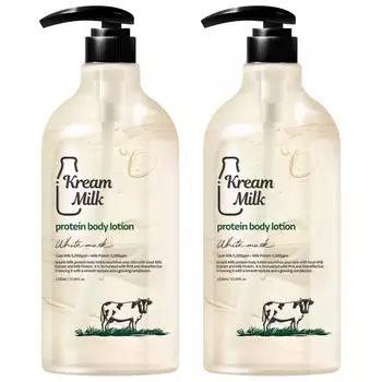 Cream milk protein goat milk body lotion white musk scent, 1.1L, 2 units