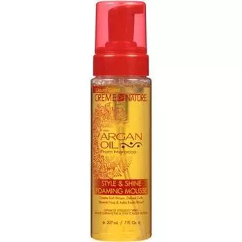 Cream of Nature Argan Oil Style & Shine Foaming Mousse, 1 pack, 207ml