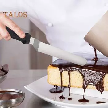 Лопатка для крема. Легко чистящаяся лопатка для торта из нержавеющей стали с эргономичной ручкой для домашней кухни. A