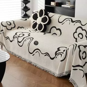 Cream Style Sofa Towel Sofa Cover High-Grade Sofa Cover Cloth Half Velvet Sofa Cover 180*130cm