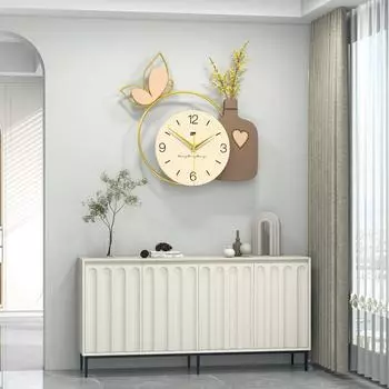 Часы настенные в кремовом стиле для гостиной, модные, современные, минималистичные, художественные, настенные ...
