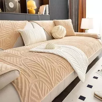 Кремовый ветер, плюшевая подушка для дивана, чехол для дивана в стиле ретро, нескользящая подушка для дивана, осенний и зимний чехол для дивана, простой чехол. 70*70cm