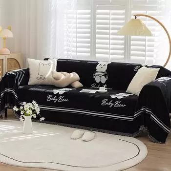 Cream Wind Winter Chenille Thickening Sofa Cushion Four Seasons Universal Sofa Cover Cover Cushion Non-Slip Cover Cover Cloth 180*130cm