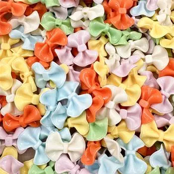 Creative 10pcs Big Bow Beads DIY Handmade Materials Necklaces Jewelry Marking 31.5*23.4mm Cartoon Fashion for Earrings Acrylic Bow/31.5mm белый