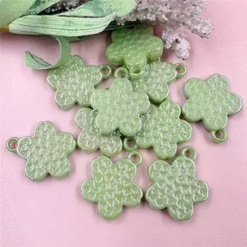 Creative 10Pcs Love Heart Flower Pendants Material Accessories DIY Exquisite for Necklace Key Chain Handmade Jewelry Making 26.4 * 30.5mm Acrylic оранжевый