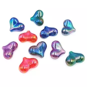 Креативные 5 шт. подвески с вертикальным отверстием, креативные большие пукающие персиковые бусины в форме сердца, акриловые аксессуары для самостоятельного изготовления украшений для браслетов и ожерелий, цветное покрытие зелёный