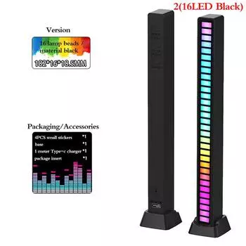 Creative 5V Usb 16/32 Led Night Lights App Control Rgb Music Rhythm Light Bar