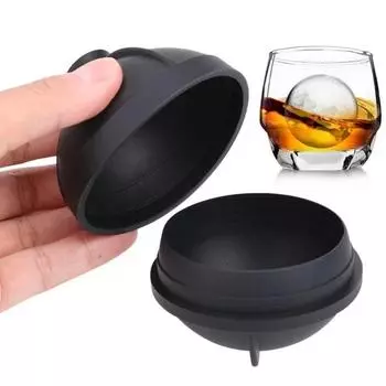 Creative 6cm Silicone Round Hockey Whiskey Ice Cube Maker Tray Tools Bar Sphere Mold Party Kitchen Ball Mould чёрный