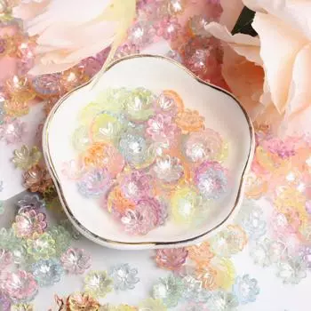 Creative Acrylic Beads 9.5mm Loose Spacer Beads For Jewelry Making Diy Handmade Sun Flower Shape Bracelet Necklace 500Pcs разноцветный