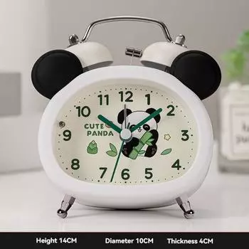 Creative and Fashionable Silent Bedside Panda Alarm Clock Night Light for Students and Children