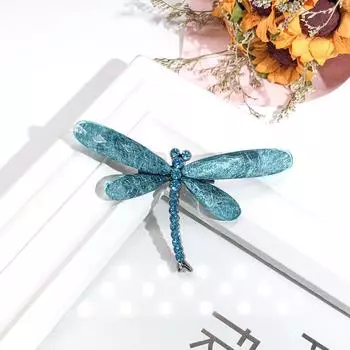 Creative and literary simplicity Crystal Dragonfly brooch Femininity versatile personality pin Silk scarf buckle Retro suit accessories