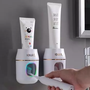 Creative Automatic Toothpaste Dispenser Wall Mounted Toothpaste Squeezer Storage Rack Waterproof Lazy Bathroom Accessoriest Set