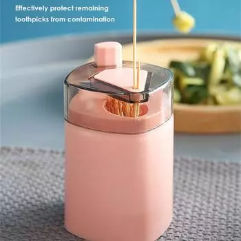 Creative Automatic -up Household Living Room Press Type Toothpick Cartridge Can, Portable Carry Toothpick Cartridge