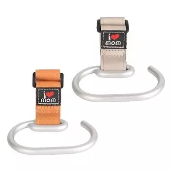 Creative Baby Stroller Hook Heavy Duty Aluminum Multifunction Hook for Pouch Handbag Pram Hook Anti Deformed Rustproof коричневый