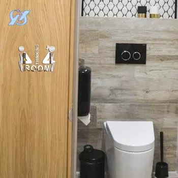 Creative bathroom stickers 1mm acrylic three-dimensional wall stickers bathroom door wall decoration layout toilet