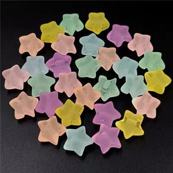 Креативные бусины для ювелирных изделий, сережек, изготовление аксессуаров своими руками, персиковое сердце с отверстием сзади, 10 шт., матовая пентаграмма, модная звезда Star жёлтый