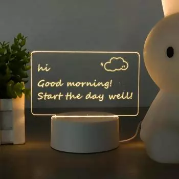 Creative Bedside Message Board Night Light USB LED Note Board Table Lamp With Pen Gift For Kids Children Girl Friend Decoration