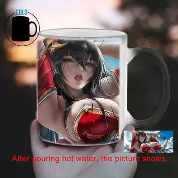 Творческая большая грудь женская волшебная кружка BSKT-077 кофейная чашка фарфоровые кружки бесплатная доставка обесцвечивающие чашки цвет меняющая чашка керамическая 350ml
