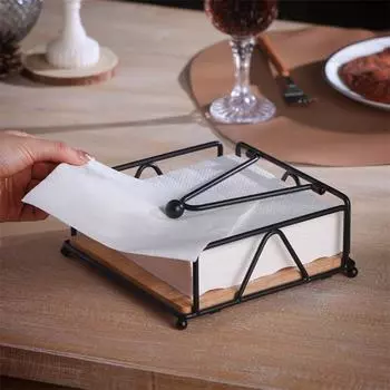 Creative Black Square Paper Towel Holder Hotel Restaurant Napkin Rack Dining Table Paper Tissue Holder Box чёрный