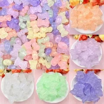 Creative Bow Acrylic 16.2*24.2mm Exquisite With Hole DIY Handmade Material Charms Loose Beads Jewelry Making Colorful 20Pcs светло-фиолетовый