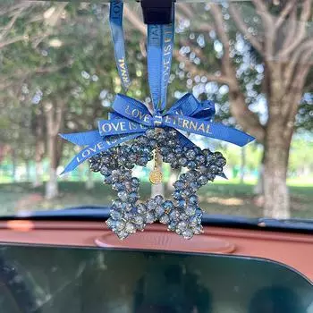Creative Car Pendant Five-pointed Star Crystal Women Auto Rearview Mirror Pendant Hangings Decoration Gift Interior Accessories
