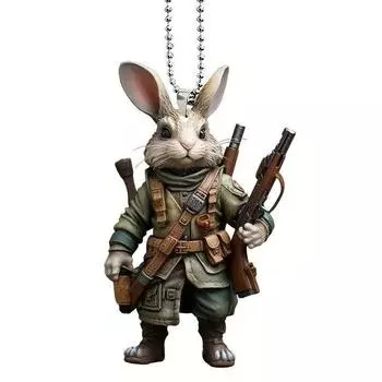 Creative Cartoon Acrylic Animal Gunner Car Hanging Ornament For Festive Interior Style