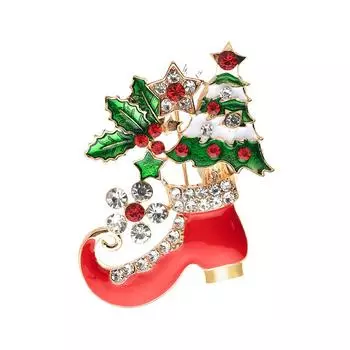 Creative Cartoon Christmas Bell Bow Diamond Studded Jewelry Oil Dripping Cute Friend Christmas L2M2 style5-One size