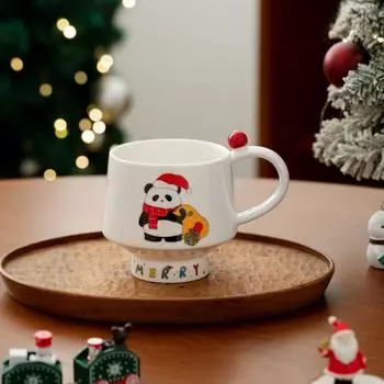 Creative Cartoon Christmas Mug Creative Coffee Cup Couple High looking Ceramic Cup Girls Drinking Water Cup for Home Use 400ml